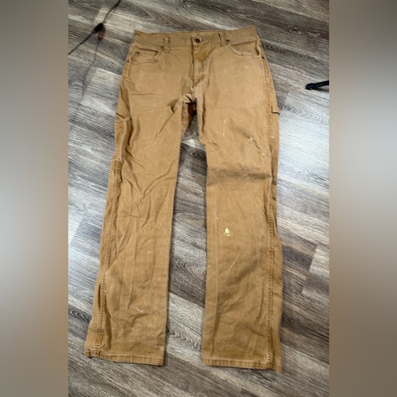 Dickies Pants Men's Sz:34x34 Brown Workwear Carpenter Grunge Distressed Thrashed - Picture 1 of 9